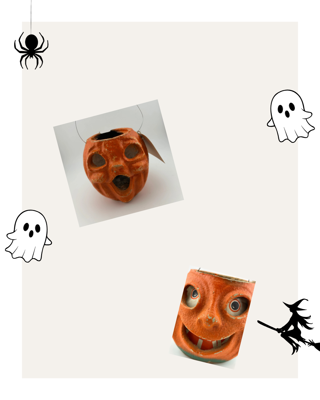 Vintage 5” Paper Mache Jack O Lantern