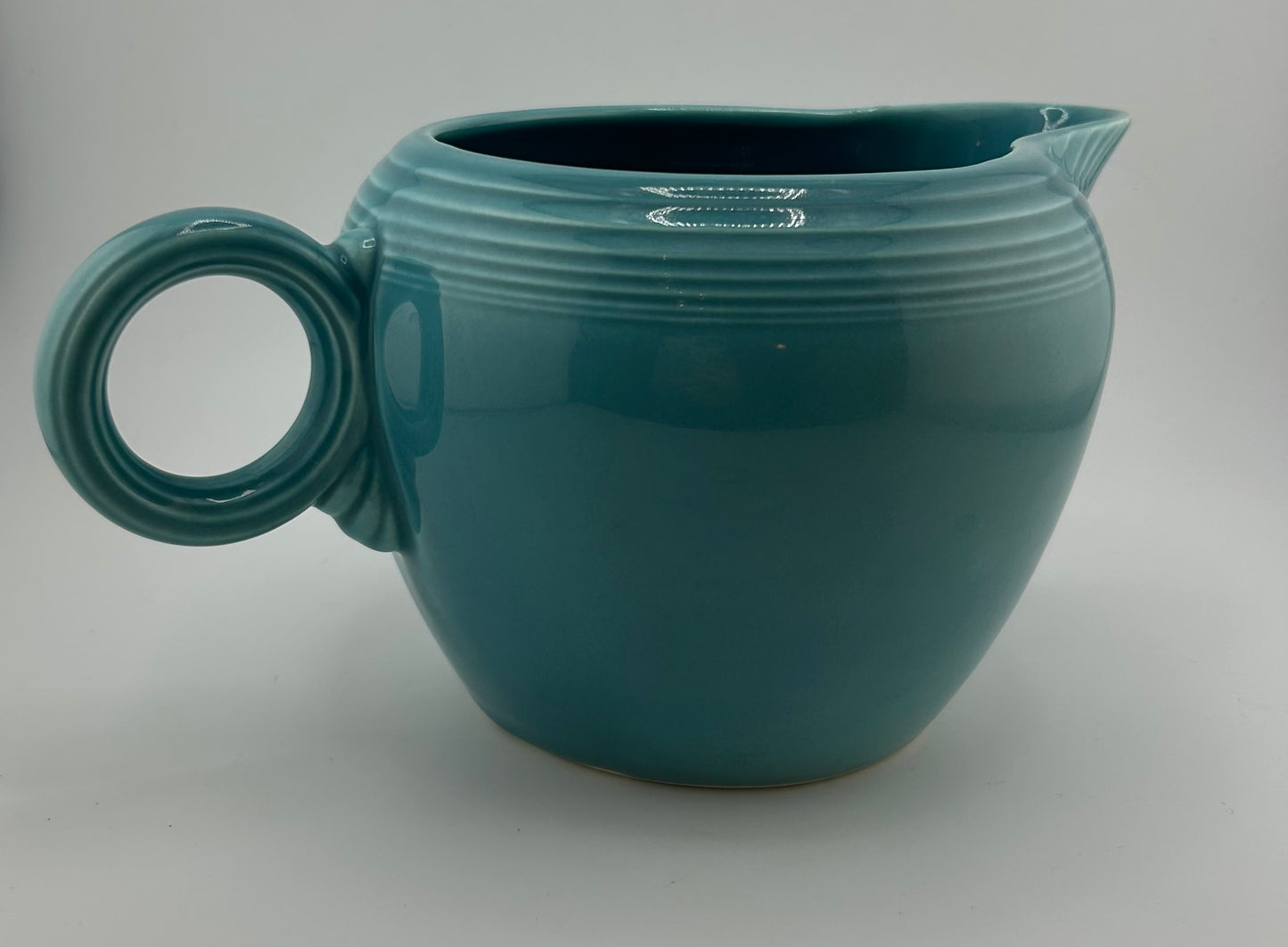 Vintage Fiestaware Turquoise O-Ring Pitcher
