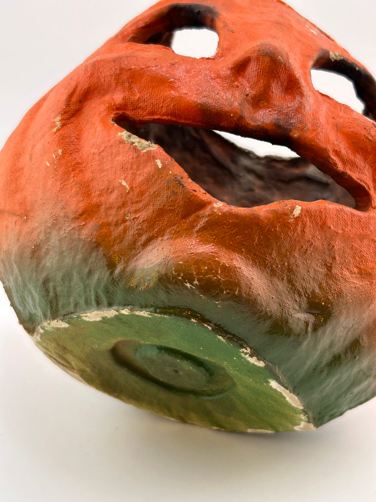 Vintage 5.5” Paper Mache Jack O Lantern