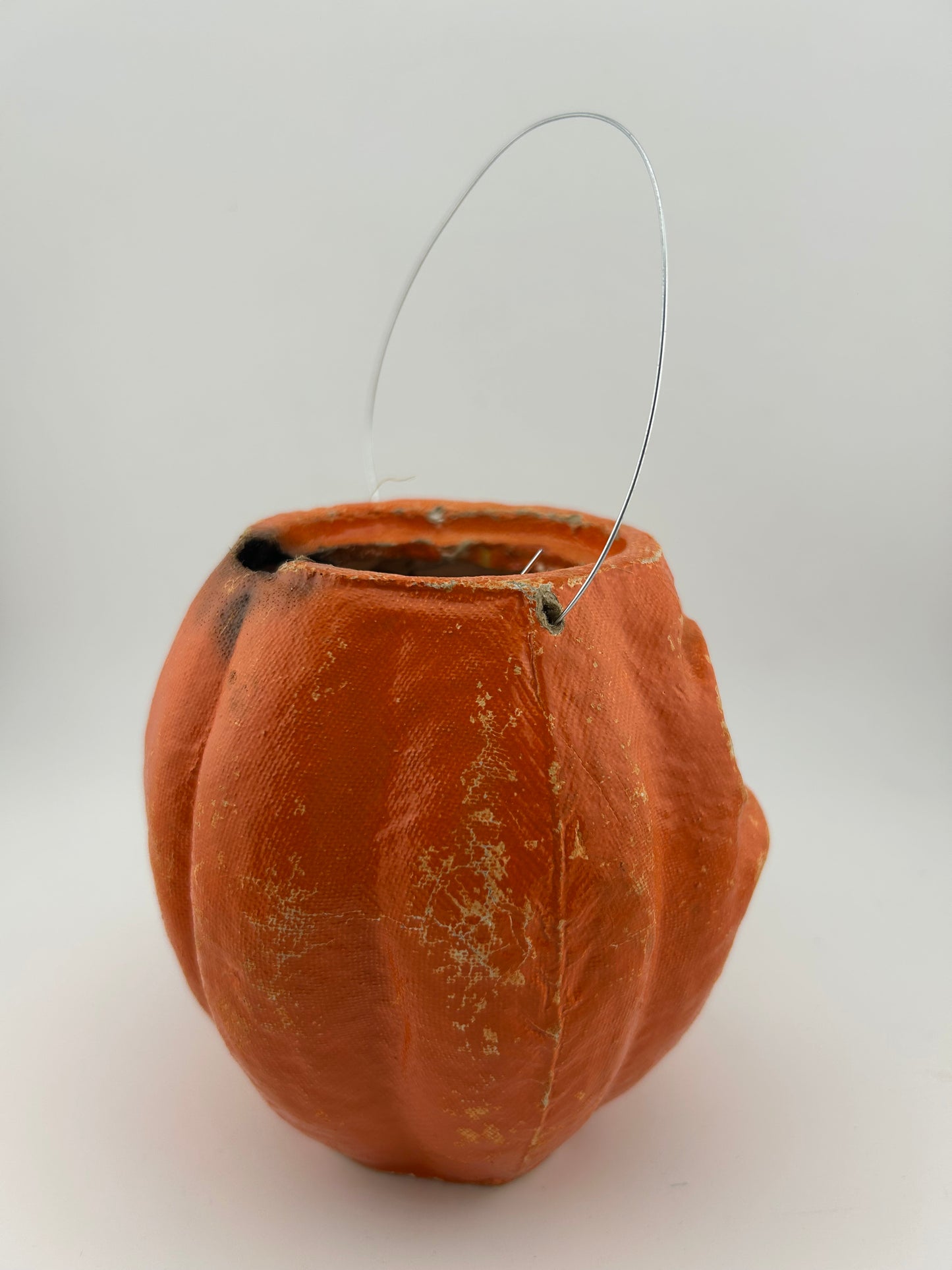 Vintage 4.5” Paper Mache Jack O Lantern