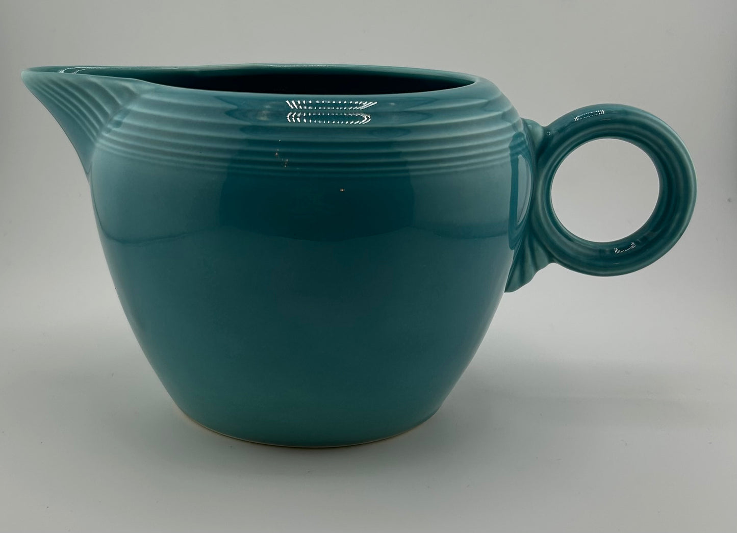 Vintage Fiestaware Turquoise O-Ring Pitcher