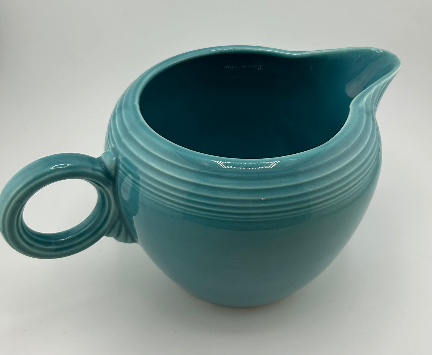 Vintage Fiestaware Turquoise O-Ring Pitcher