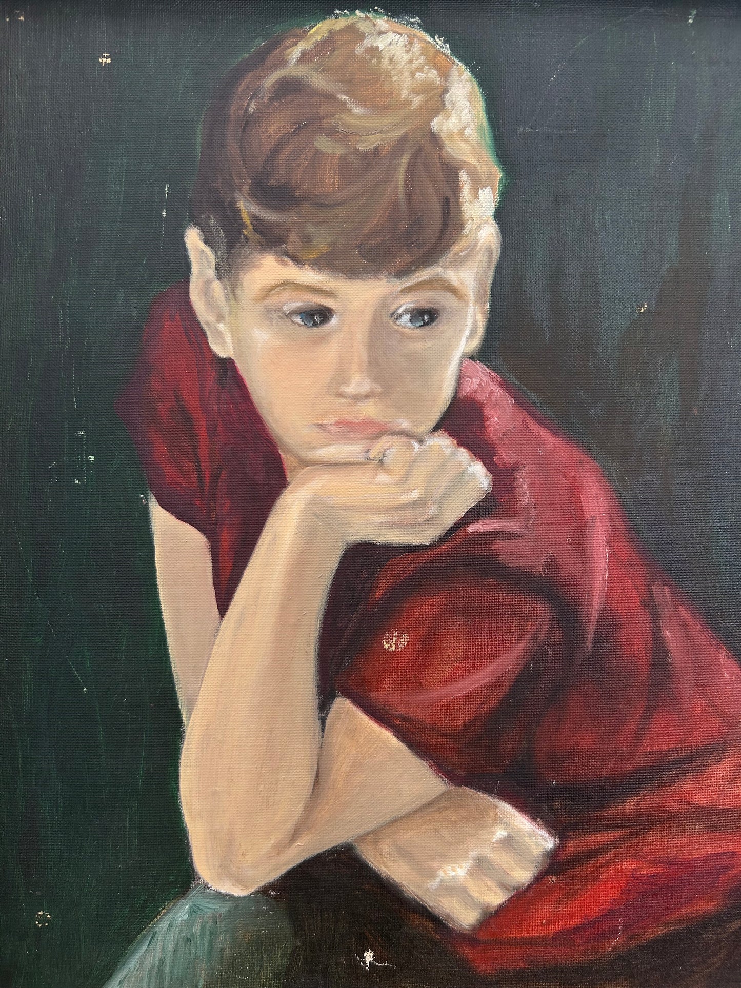 Gamine Gal Framed Painting on Board