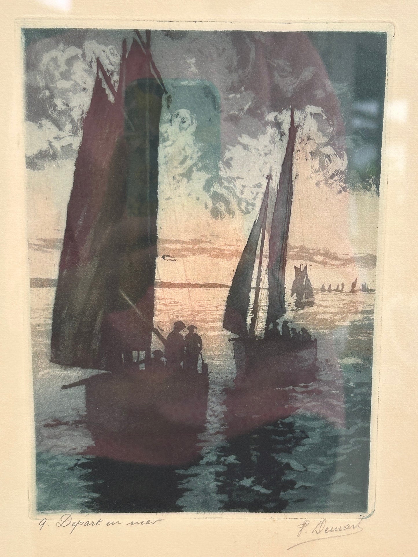 "Depart en mer” Framed Art