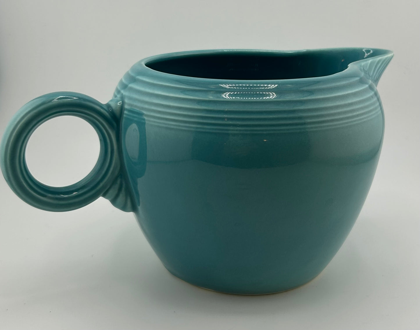 Vintage Fiestaware Turquoise O-Ring Pitcher