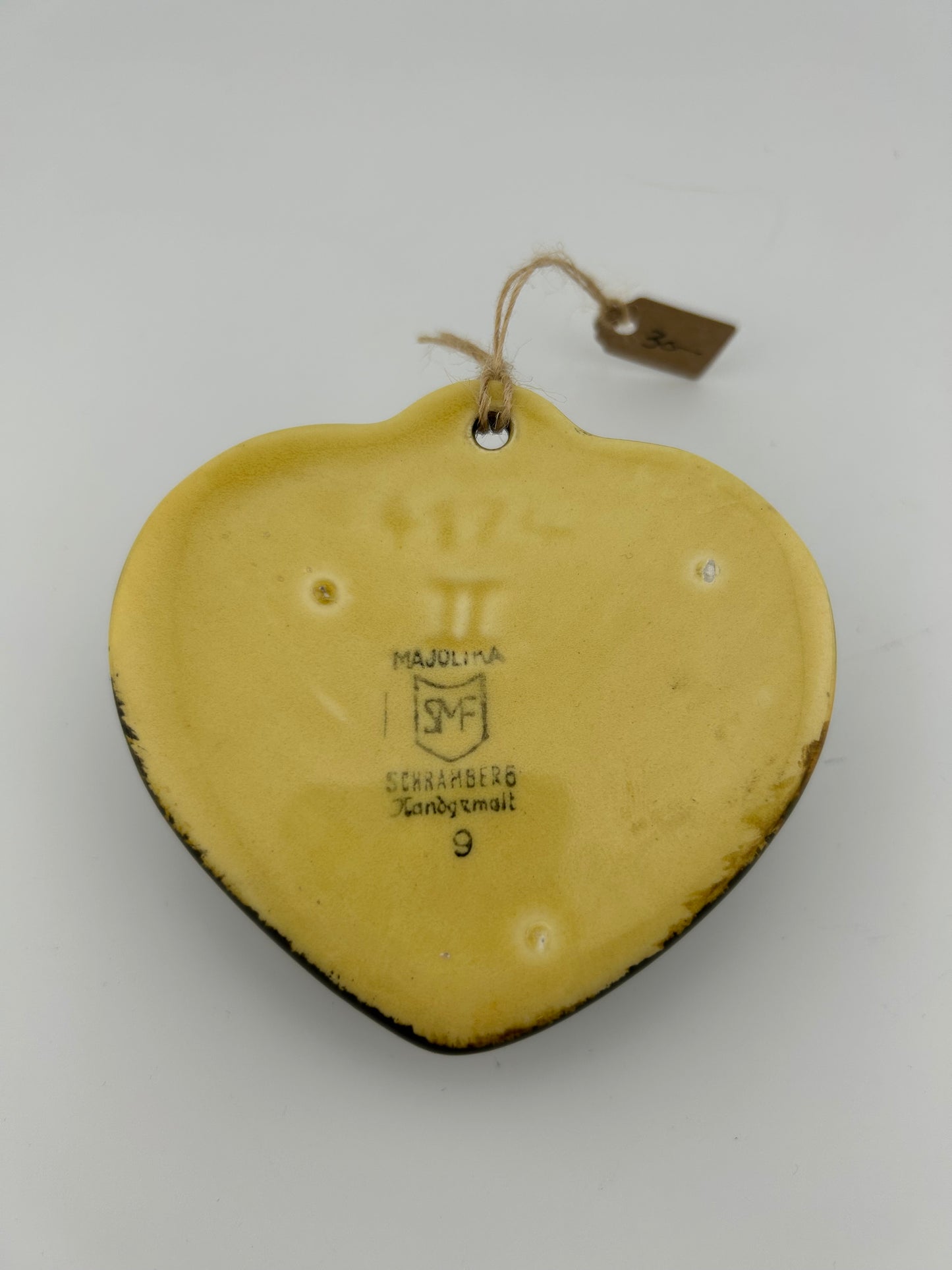 SMF Schramberg Majolika Fabrik Black Forest House Heart Wall Pocket