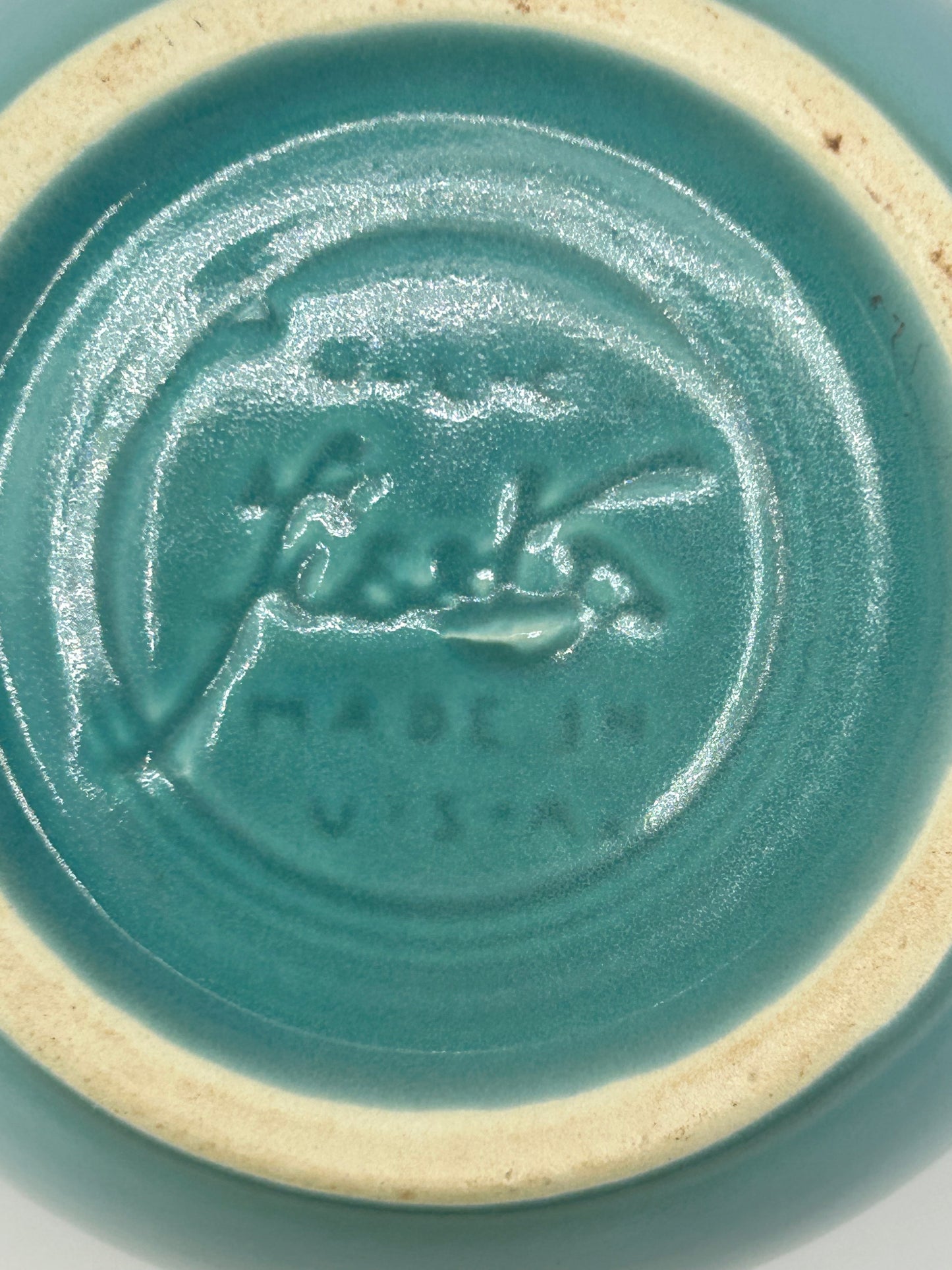 Vintage Fiestaware Turquoise O-Ring Pitcher