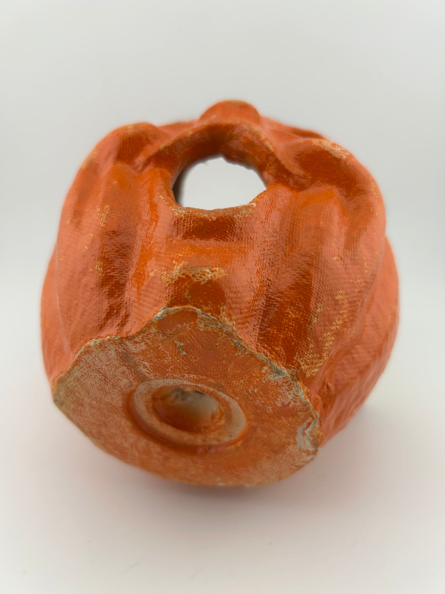 Vintage 4.5” Paper Mache Jack O Lantern