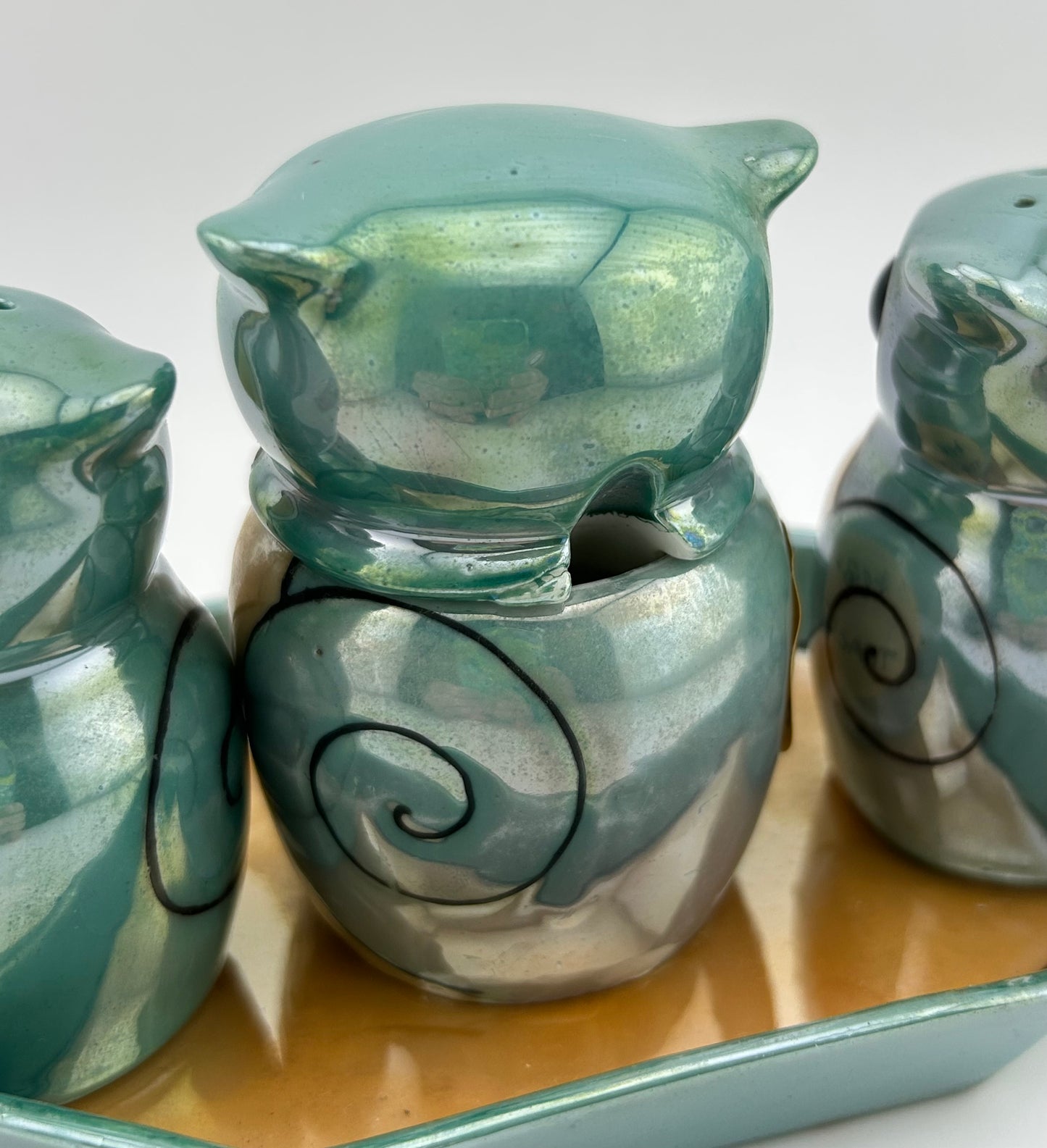 Lustreware Owl Condiment Set
