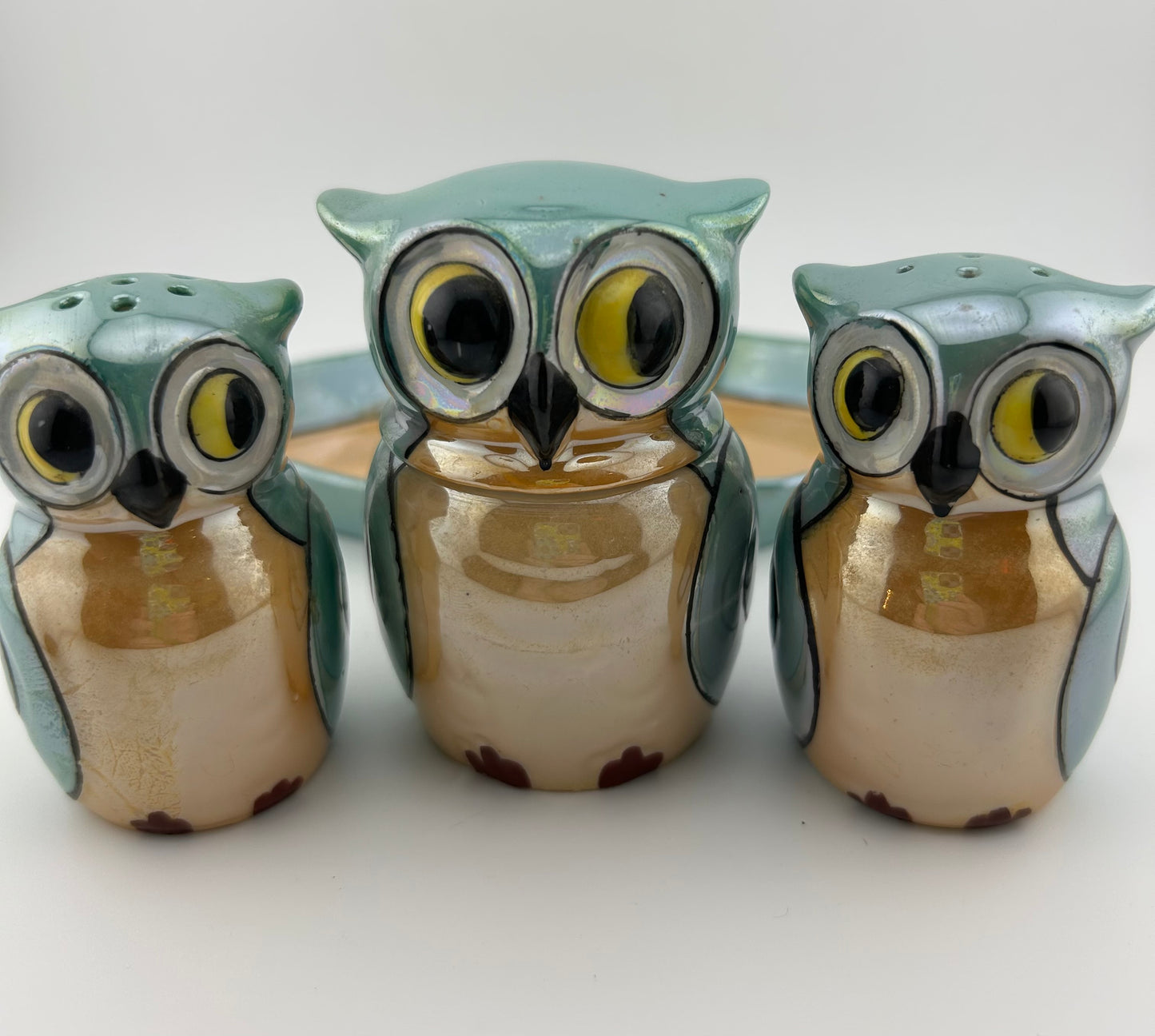 Lustreware Owl Condiment Set