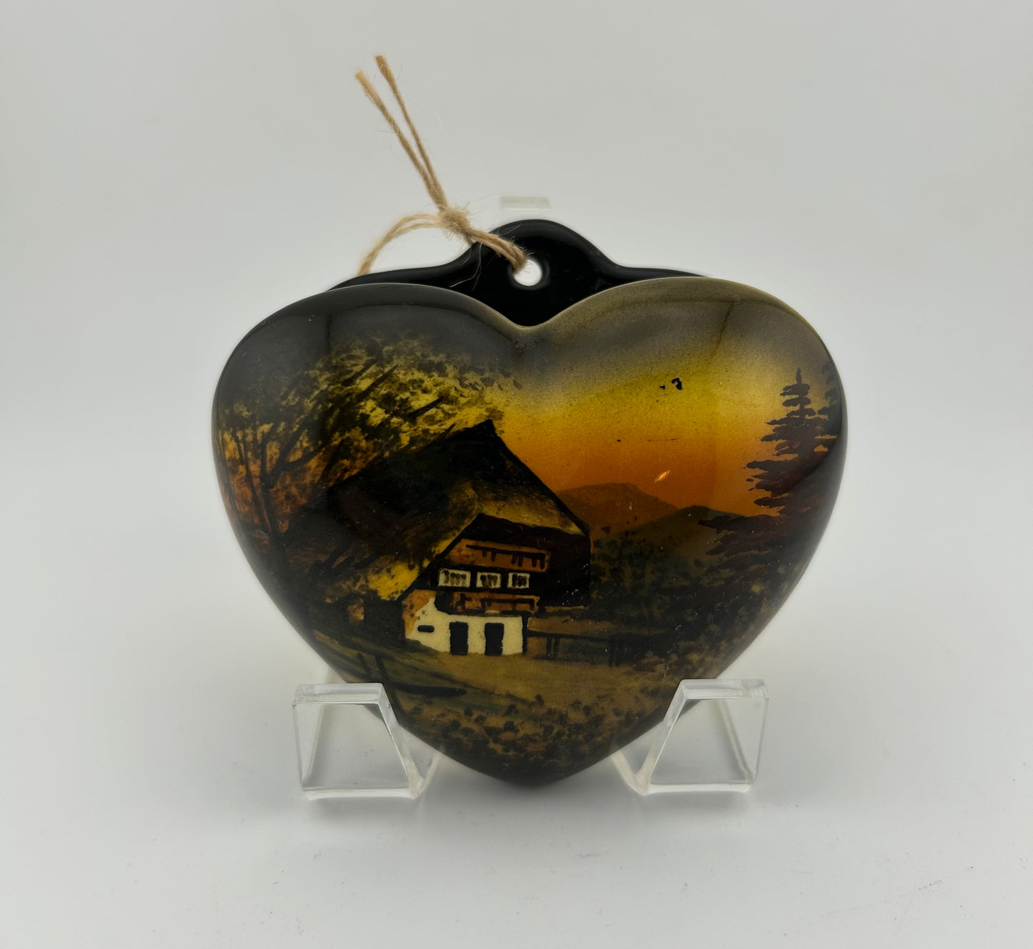 SMF Schramberg Majolika Fabrik Black Forest House Heart Wall Pocket