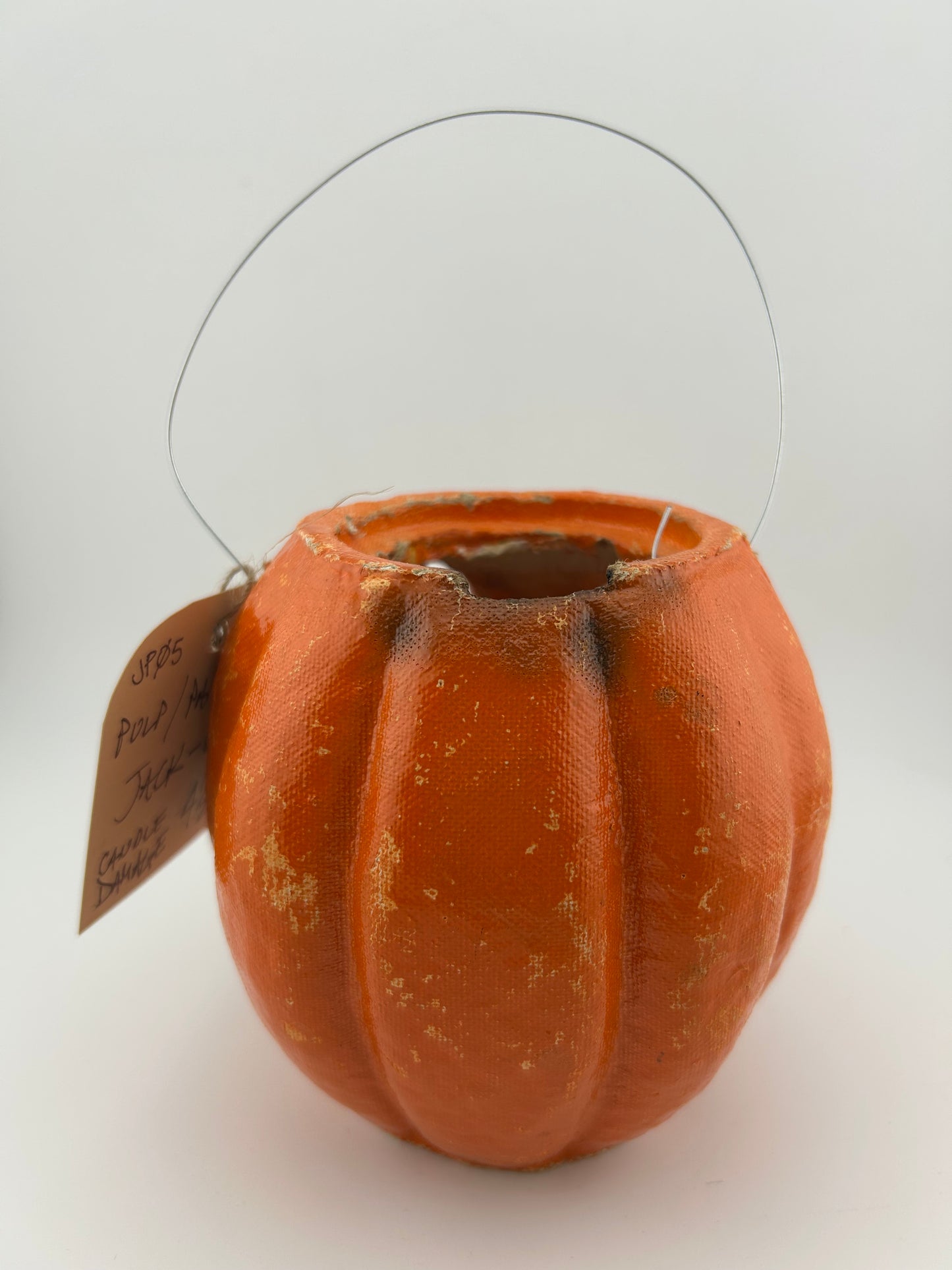 Vintage 4.5” Paper Mache Jack O Lantern