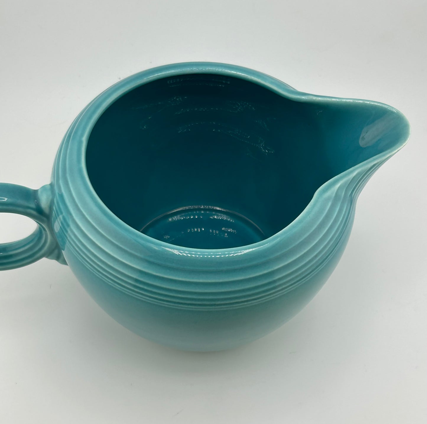 Vintage Fiestaware Turquoise O-Ring Pitcher