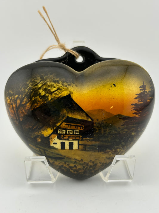 SMF Schramberg Majolika Fabrik Black Forest House Heart Wall Pocket