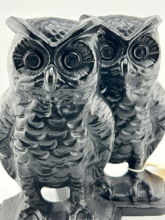 Pair of Cast Iron Owl Bookends/Door Stops