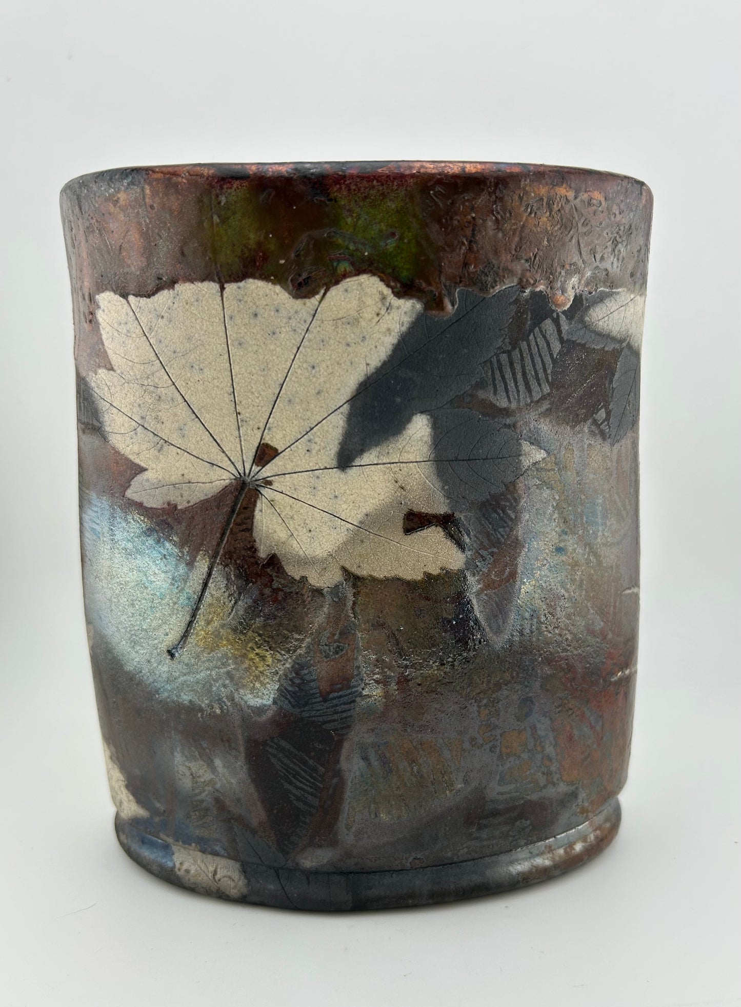 Fall Leaves Raku Vase by Dave & Boni Deal