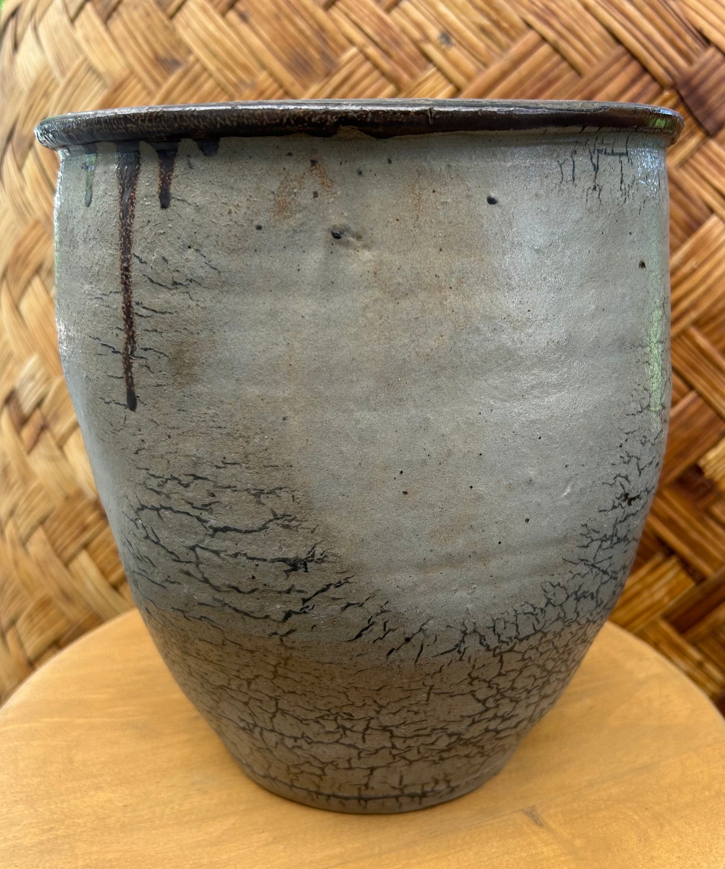 Crackle Glaze Studio Pottery Pot