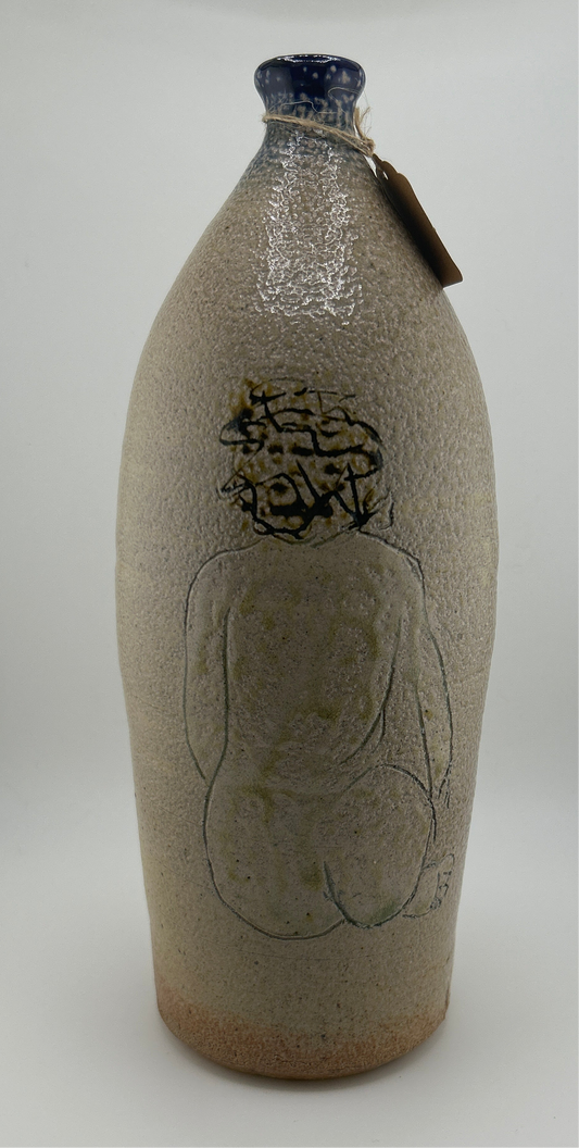Studio Pottery Bottle with Nude