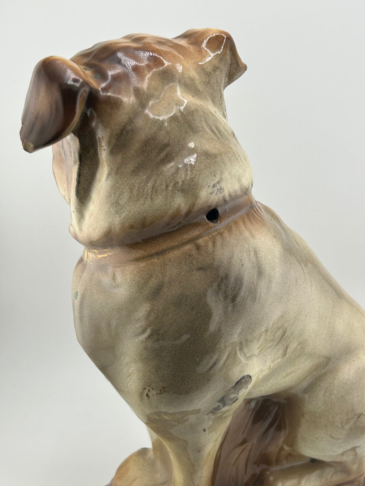 Vintage Pug Figure with Glass Eyes (as found)