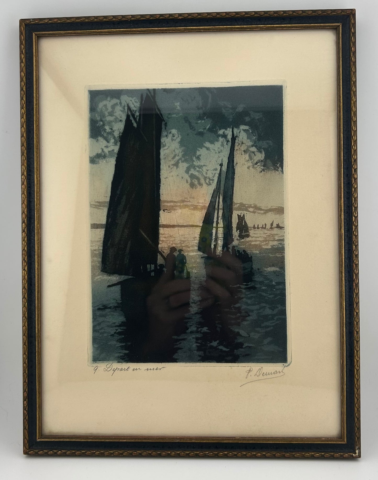 "Depart en mer” Framed Art