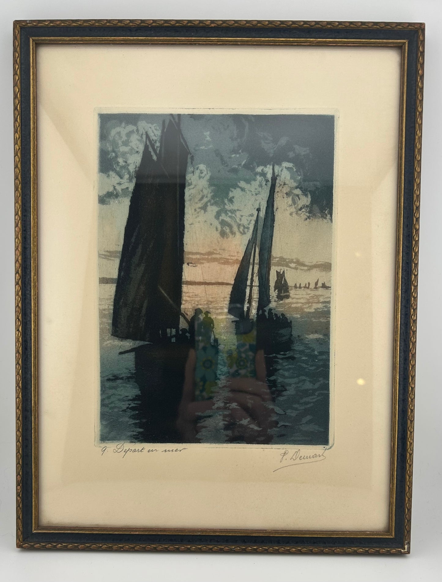 "Depart en mer” Framed Art