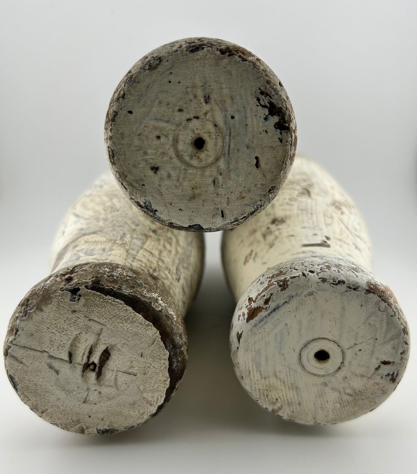 Antique Wood Carnival Milk Bottles (Set of 3)