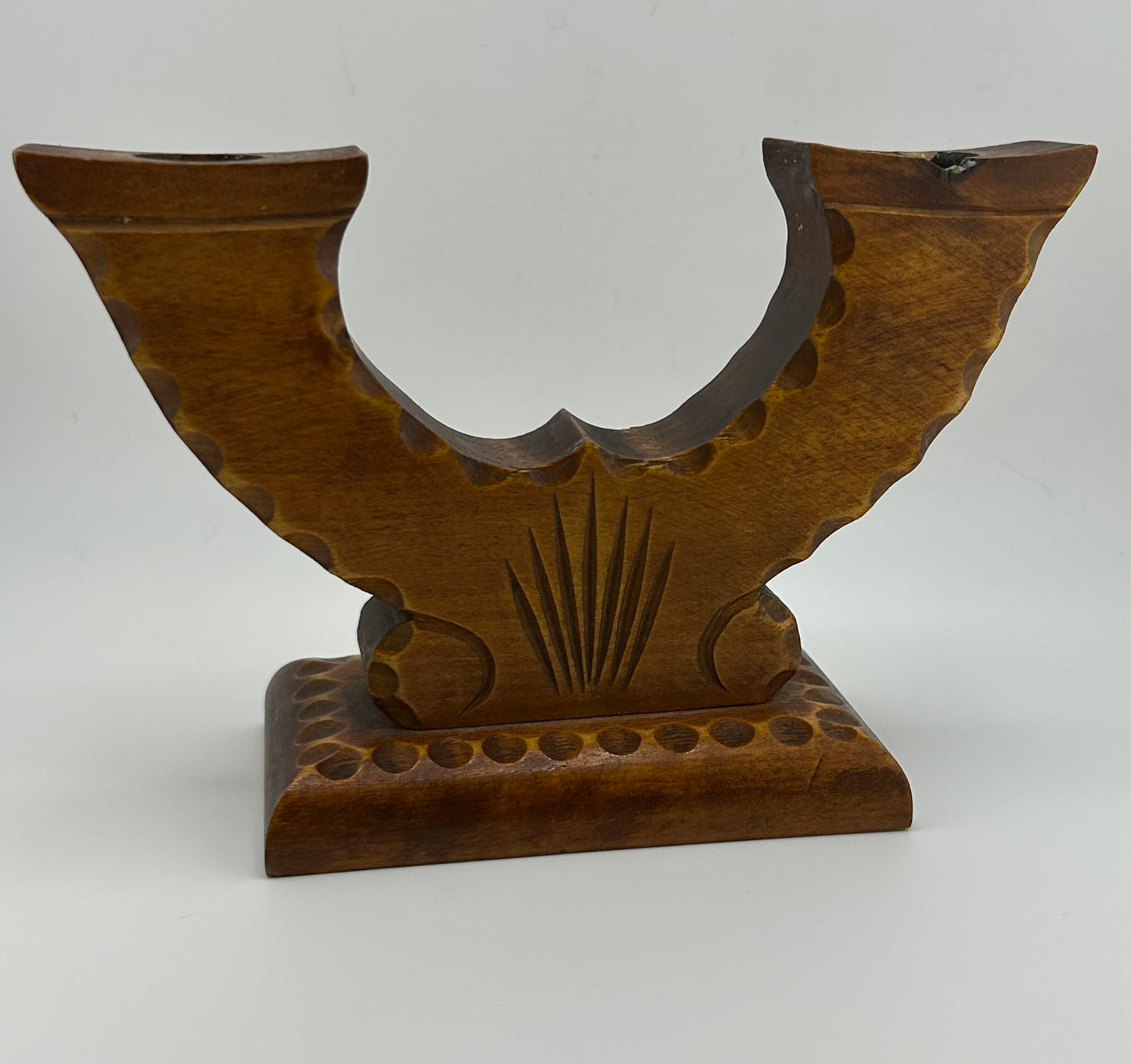 Wood Double Candle Stick Holder (Set of 2)
