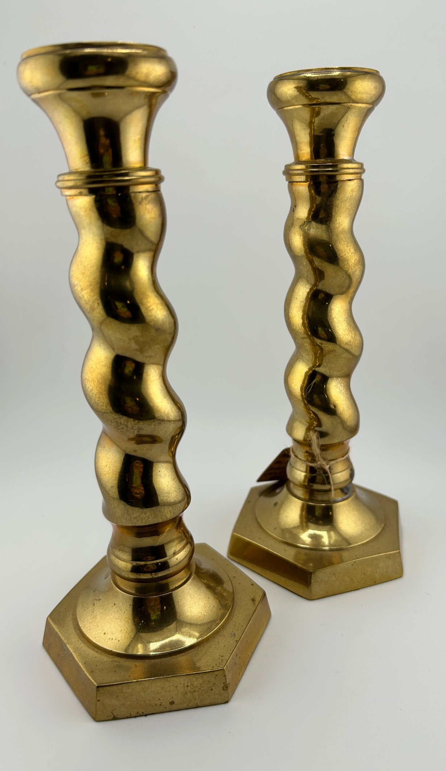 Andrea by Sadek Brass Candleholder Pair