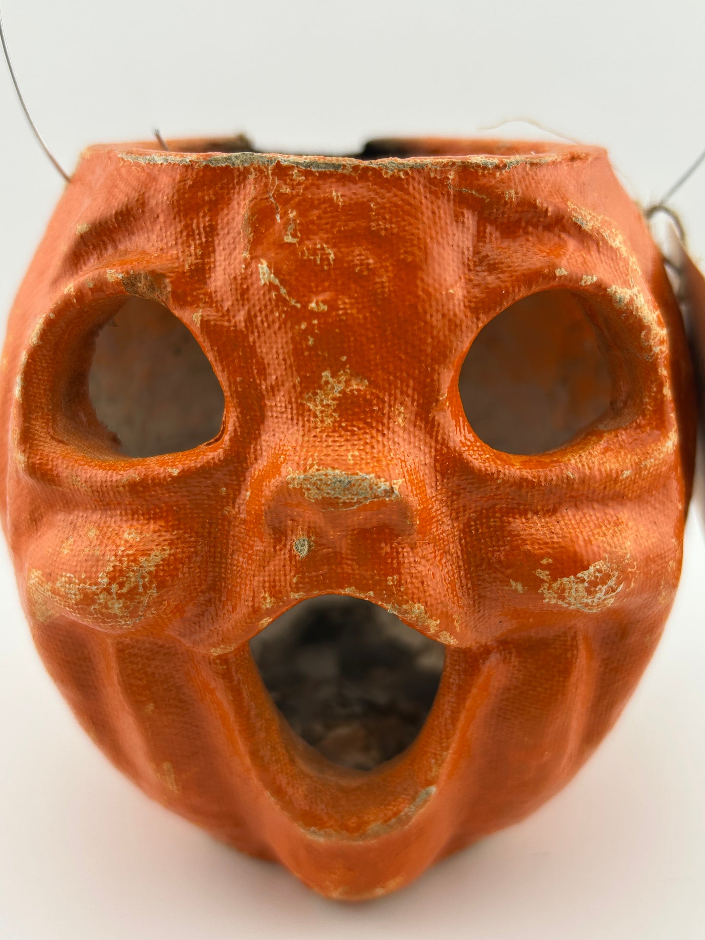 Vintage 4.5” Paper Mache Jack O Lantern