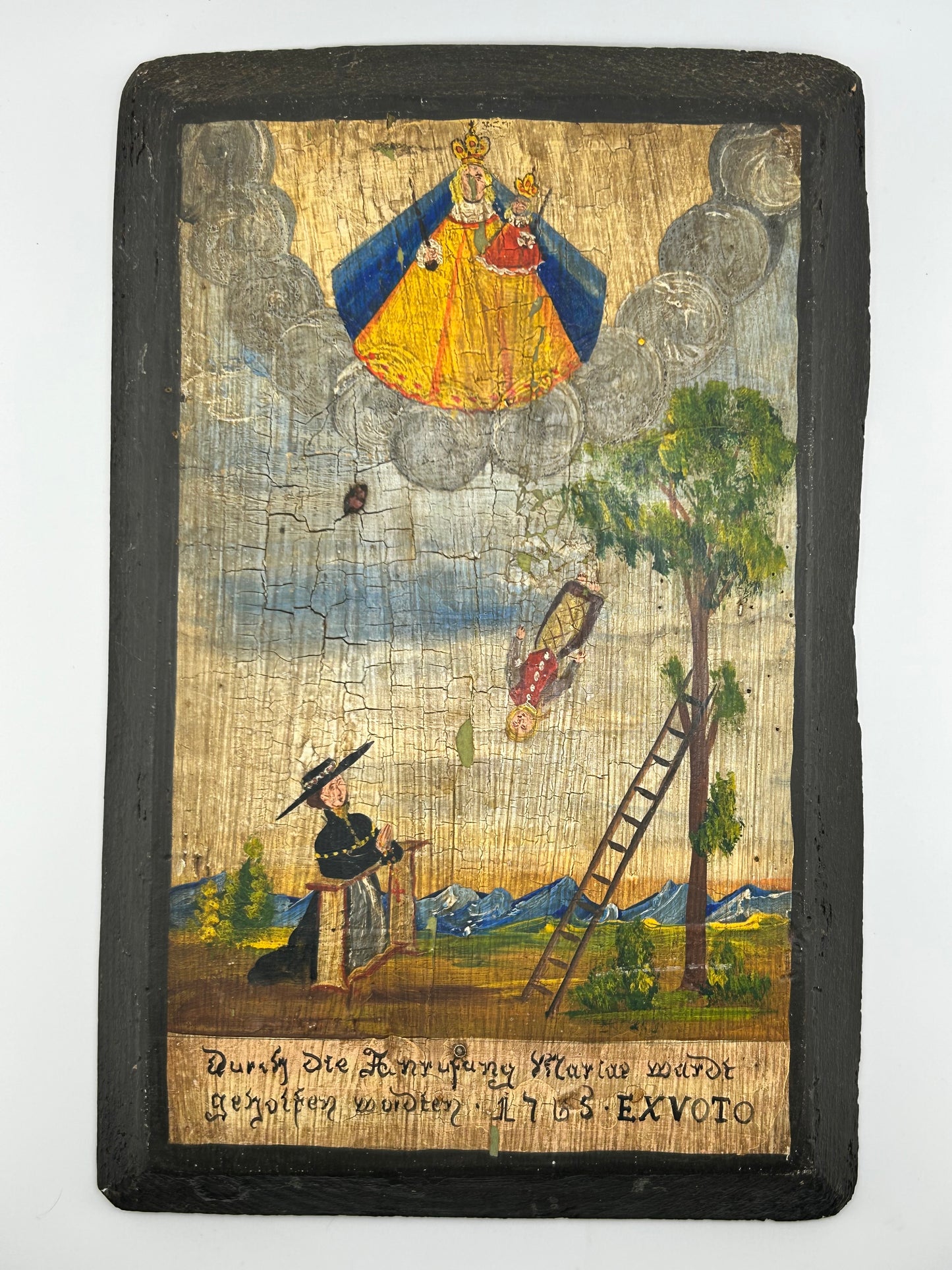 Antique German Painted Plaque