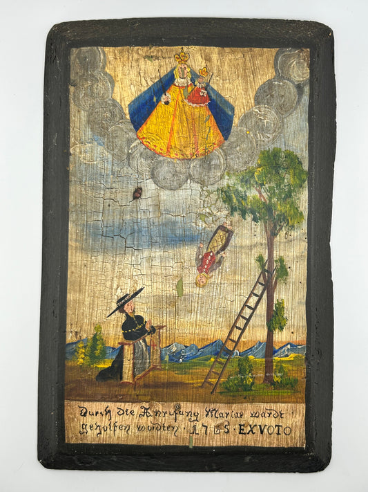Antique German Painted Plaque