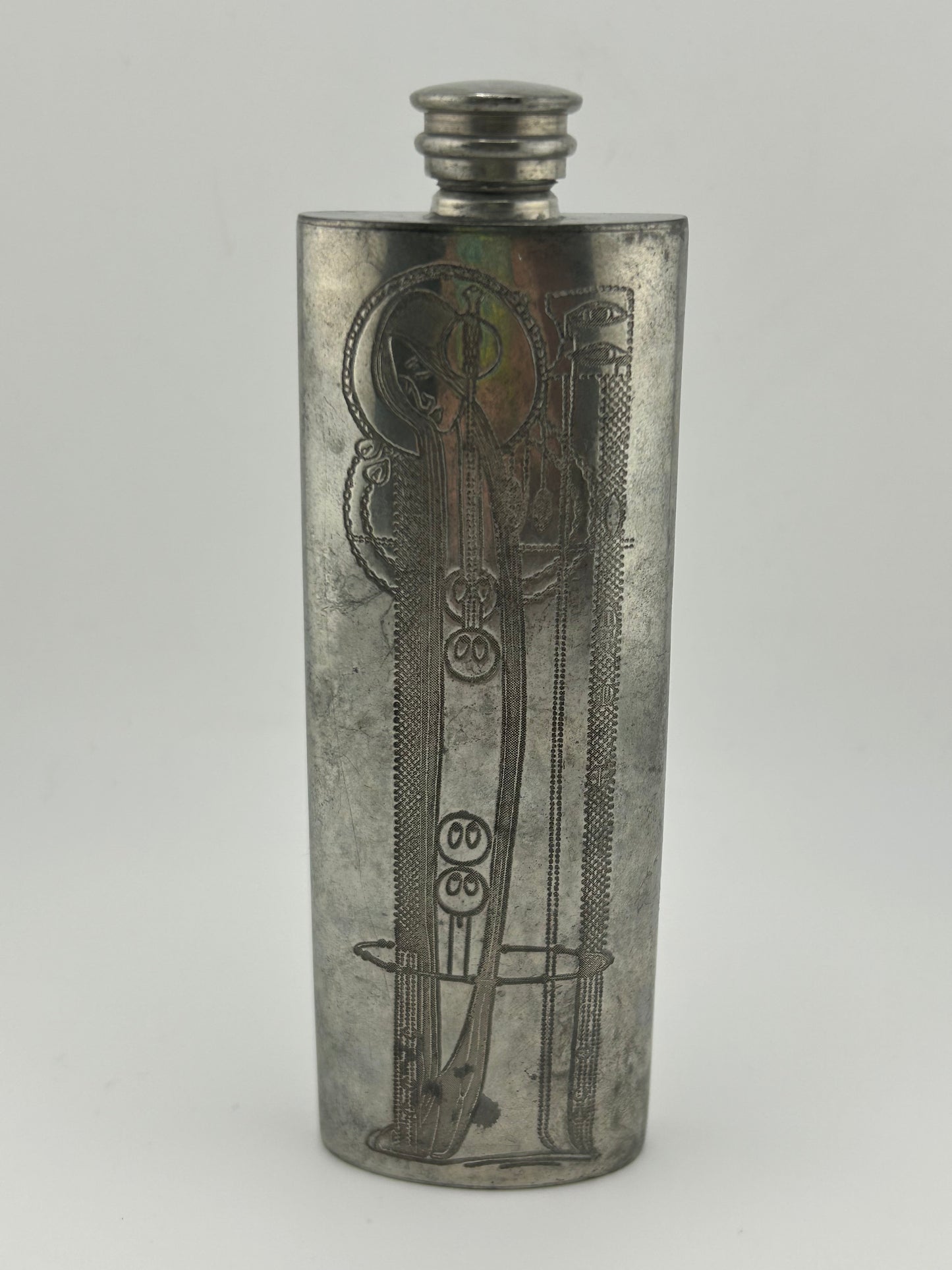 Charles Rennie Mackintosh Pewter Hip Flask