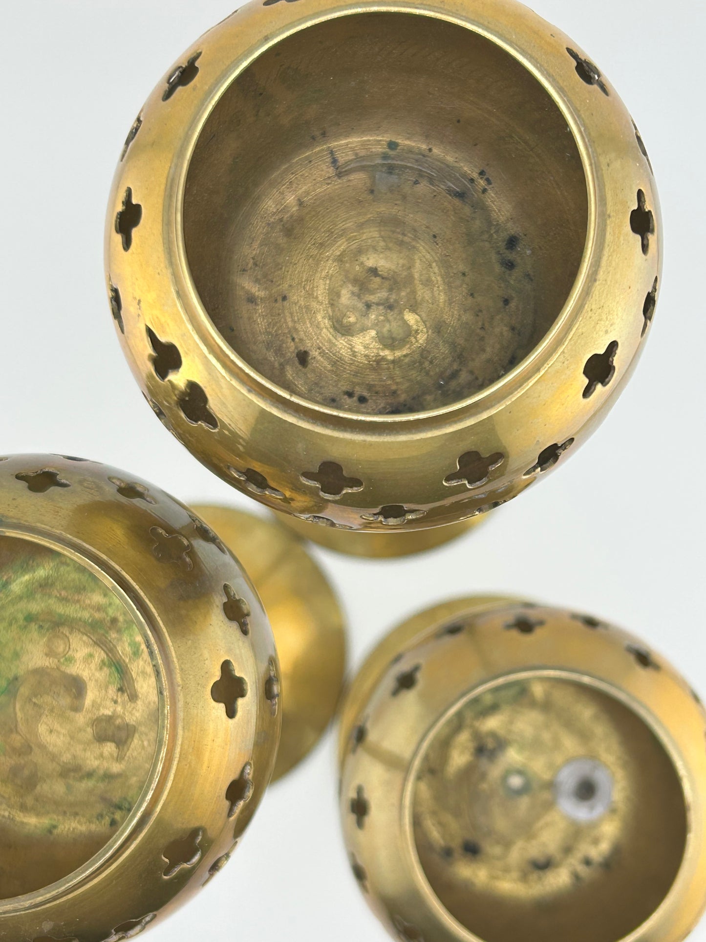 Vintage Brass Tealight Holders (Set of 3)