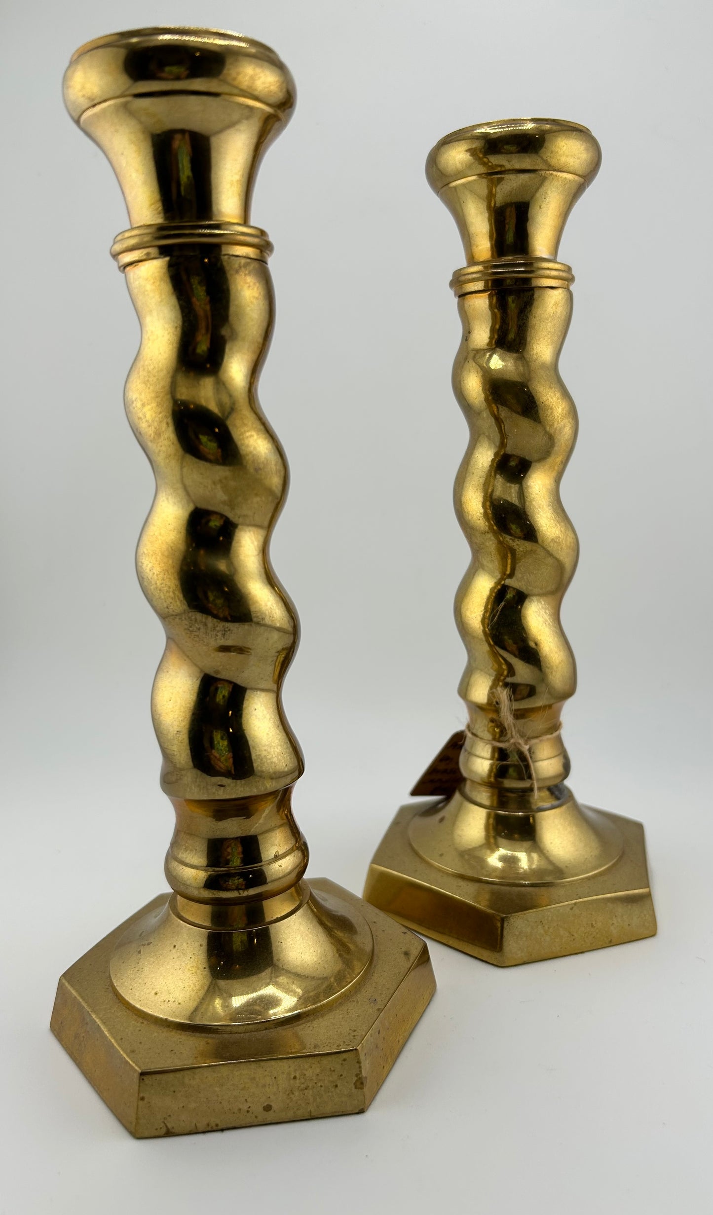 Andrea by Sadek Brass Candleholder Pair