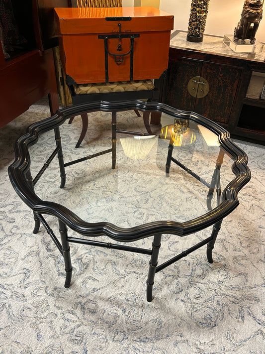 Henkel Harris Black Bamboo Cocktail Table