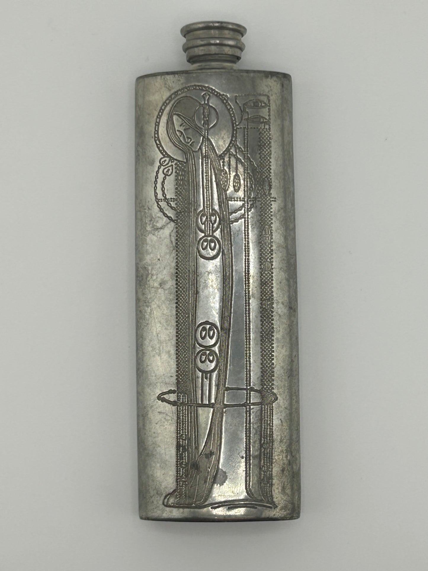 Charles Rennie Mackintosh Pewter Hip Flask