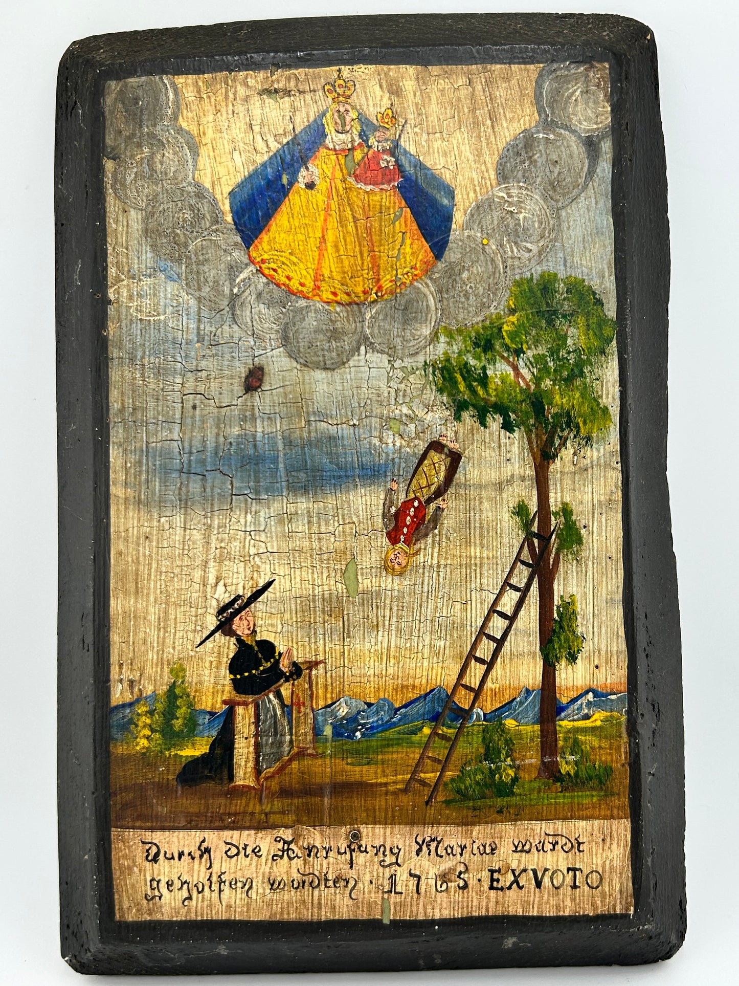 Antique German Painted Plaque