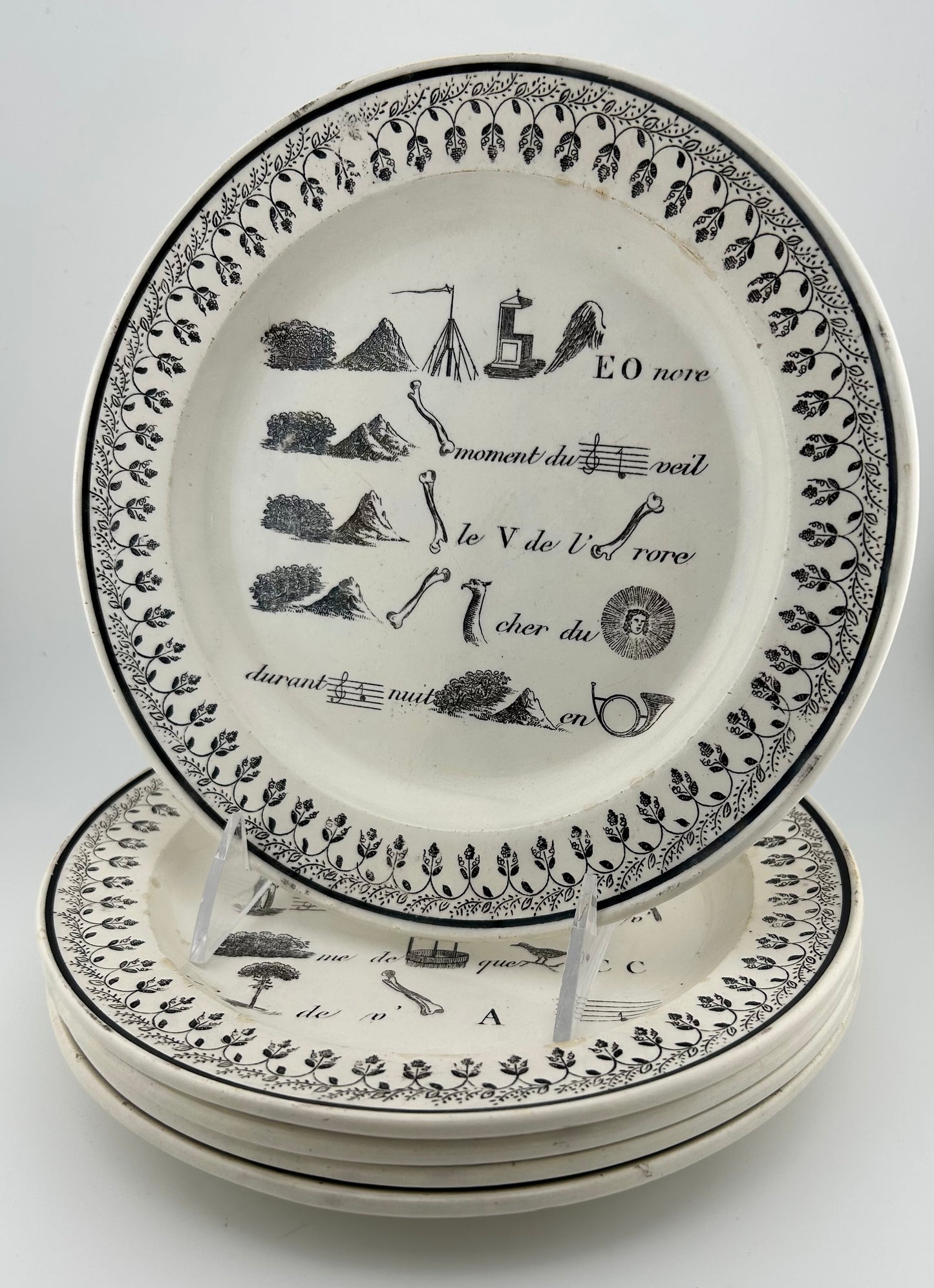 Montereau Rebus Puzzle Plates (Set of 5)