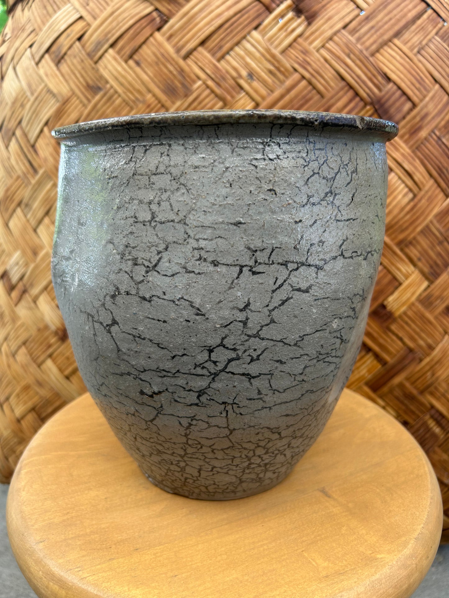 Crackle Glaze Studio Pottery Pot