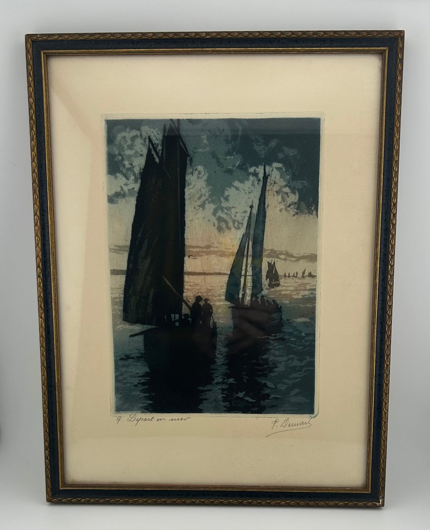 "Depart en mer” Framed Art
