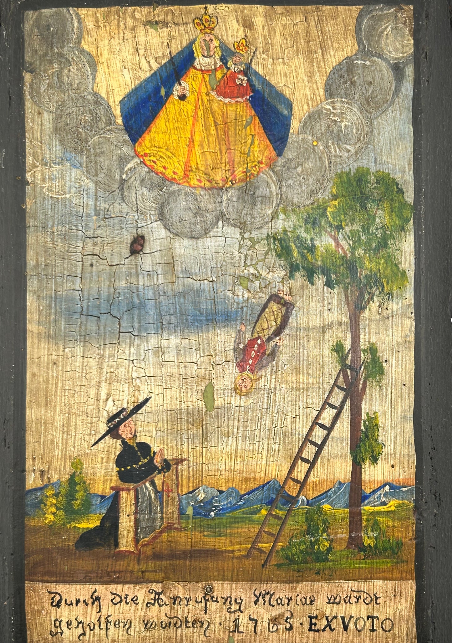 Antique German Painted Plaque