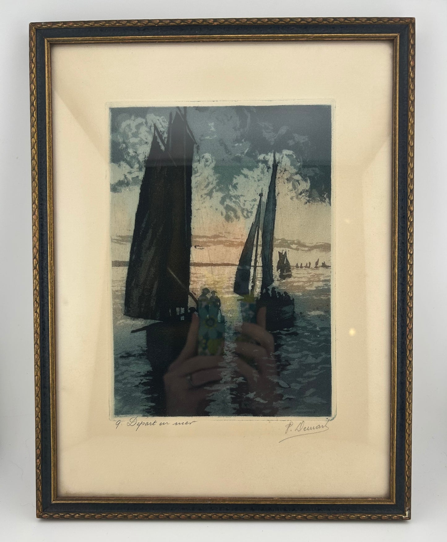 "Depart en mer” Framed Art