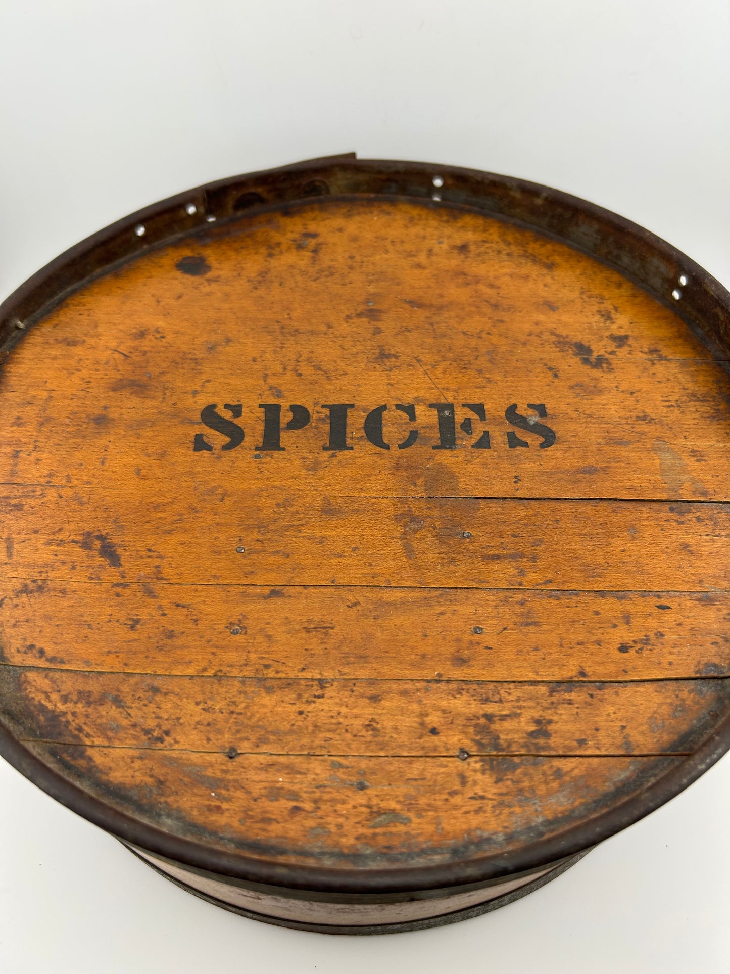 Primitive Bentwood Spice Box with 5 Containers