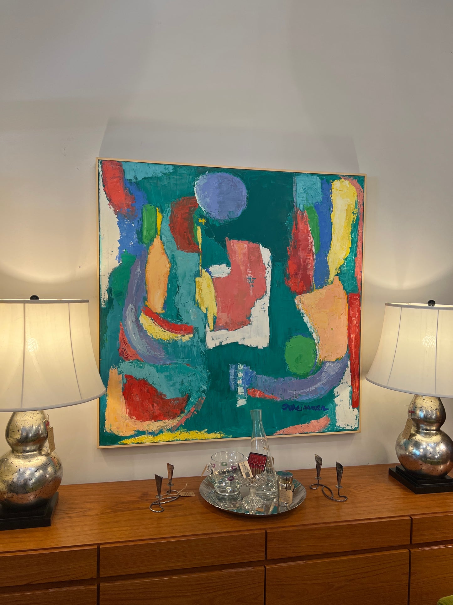 “And it Was Good” Abstract Painting by Inez Weissman (1924-2014)