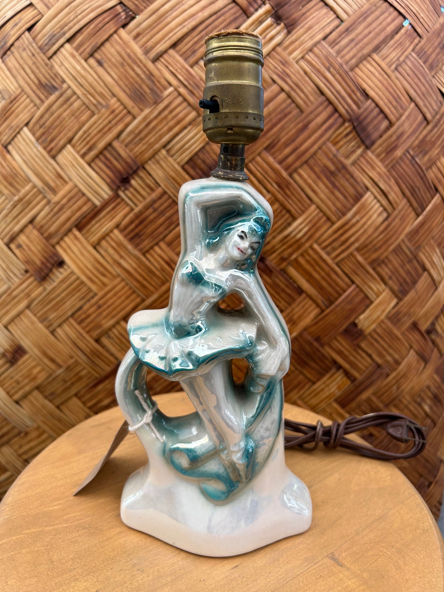 Vintage Lustreware Ballerina Lamp