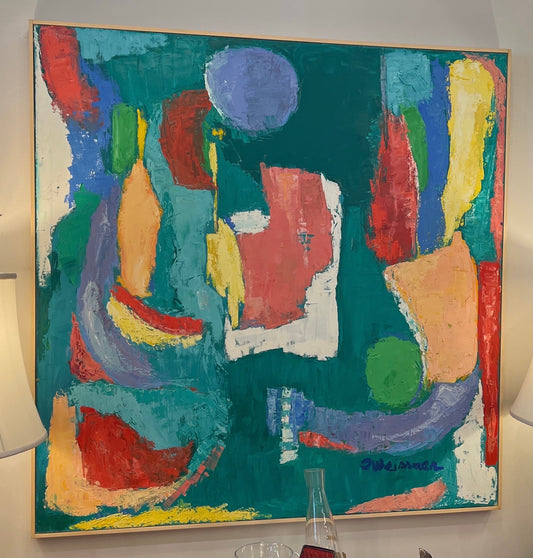 “And it Was Good” Abstract Painting by Inez Weissman (1924-2014)