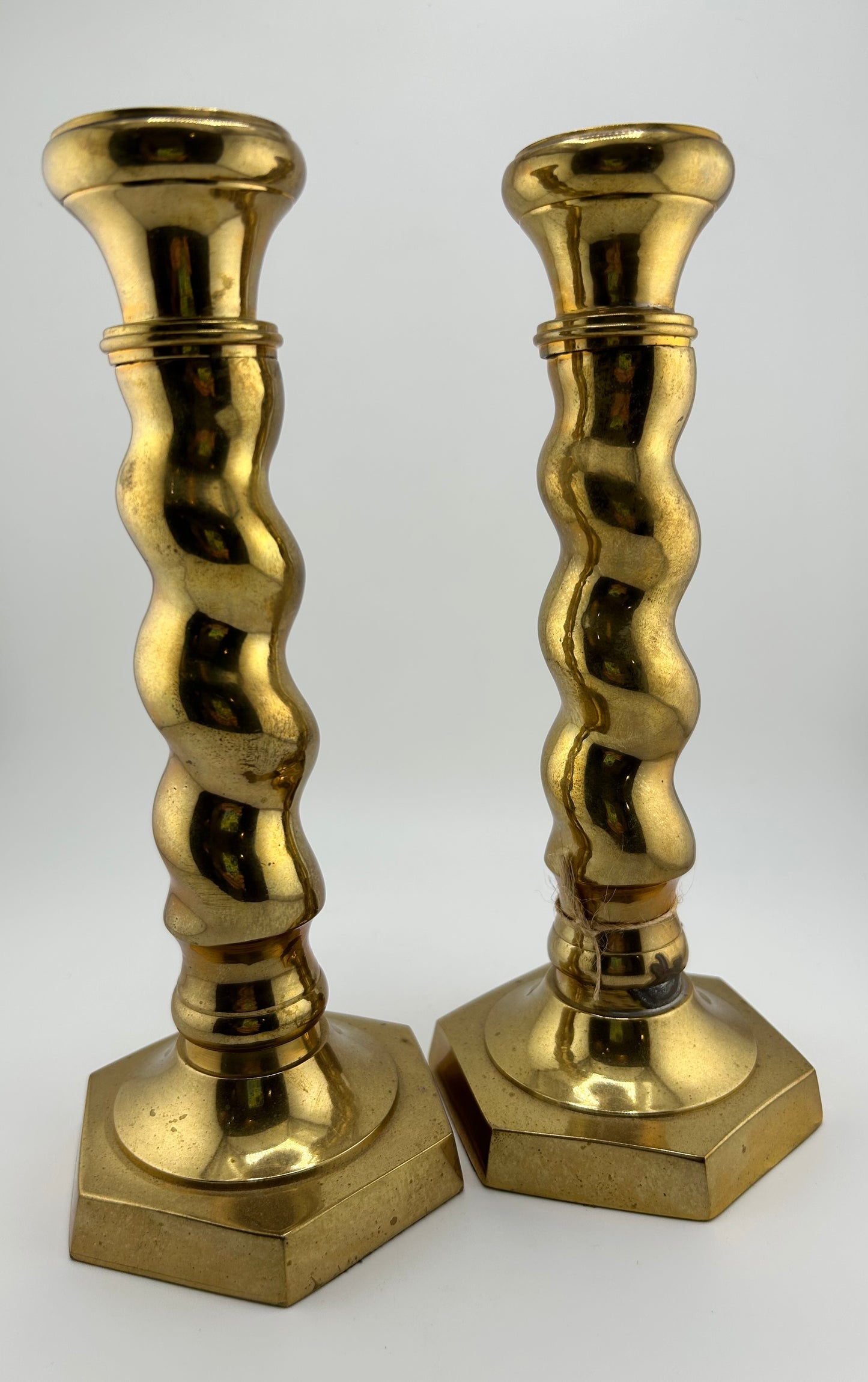 Andrea by Sadek Brass Candleholder Pair