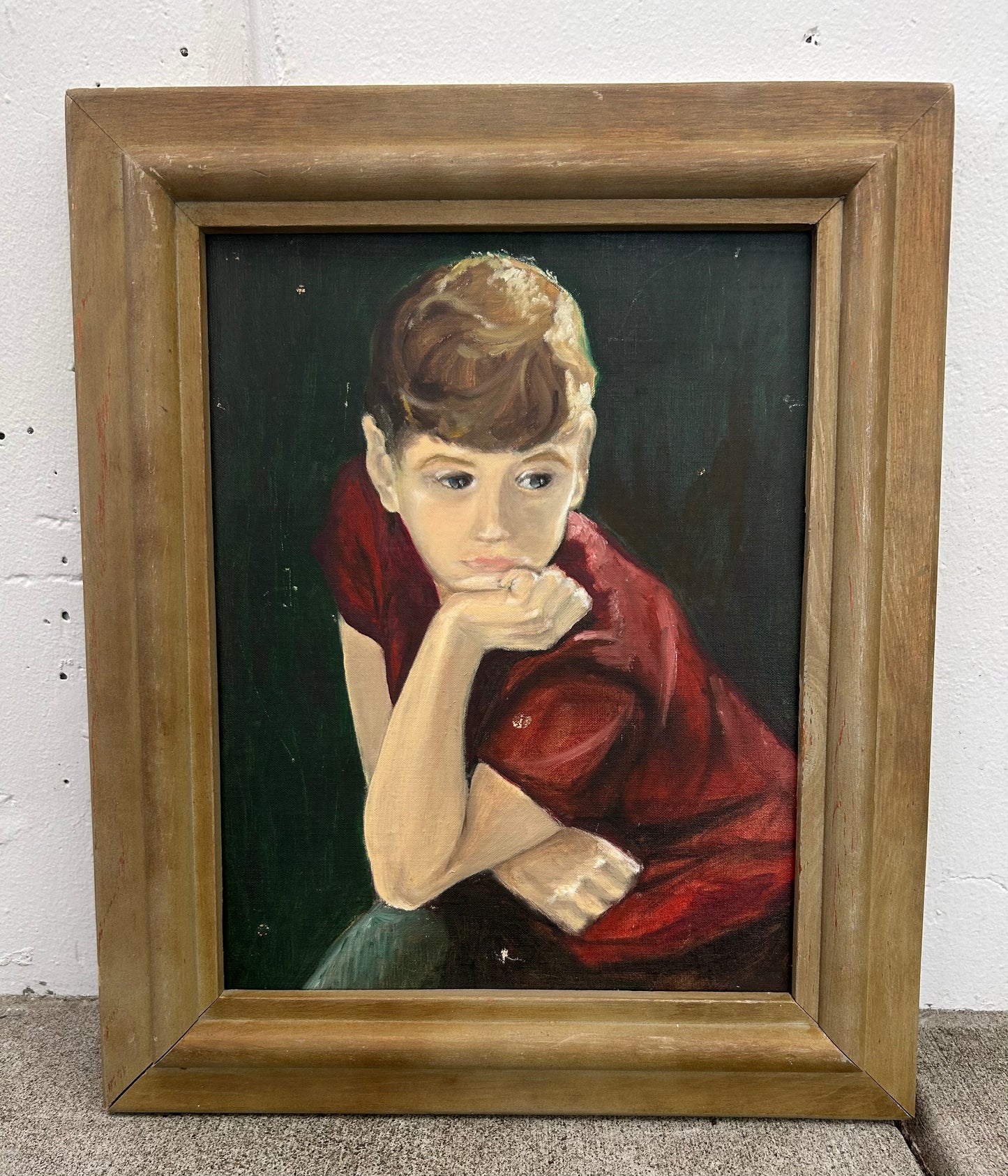Gamine Gal Framed Painting on Board