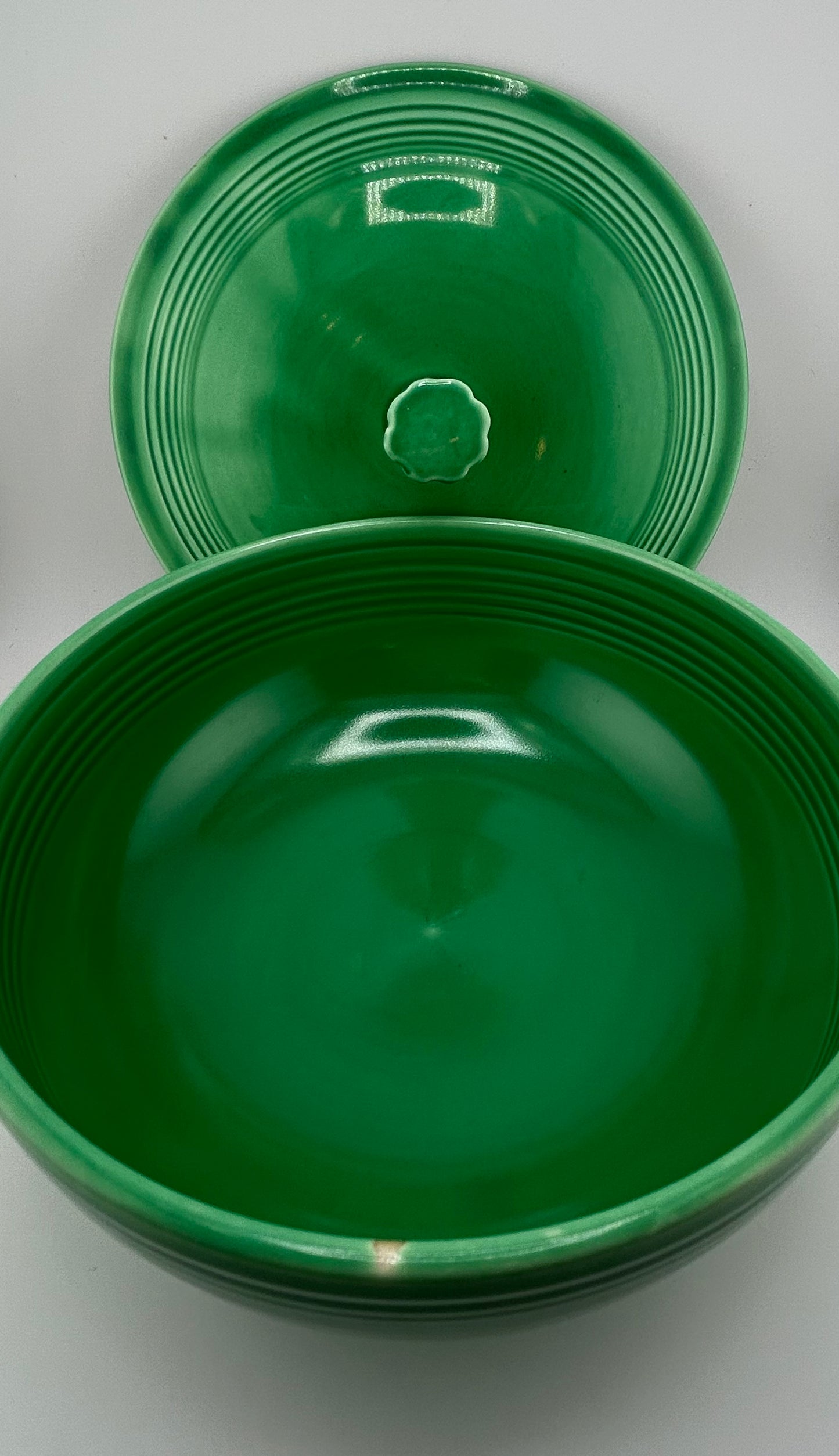 Vintage Fiestaware Green Covered Casserole