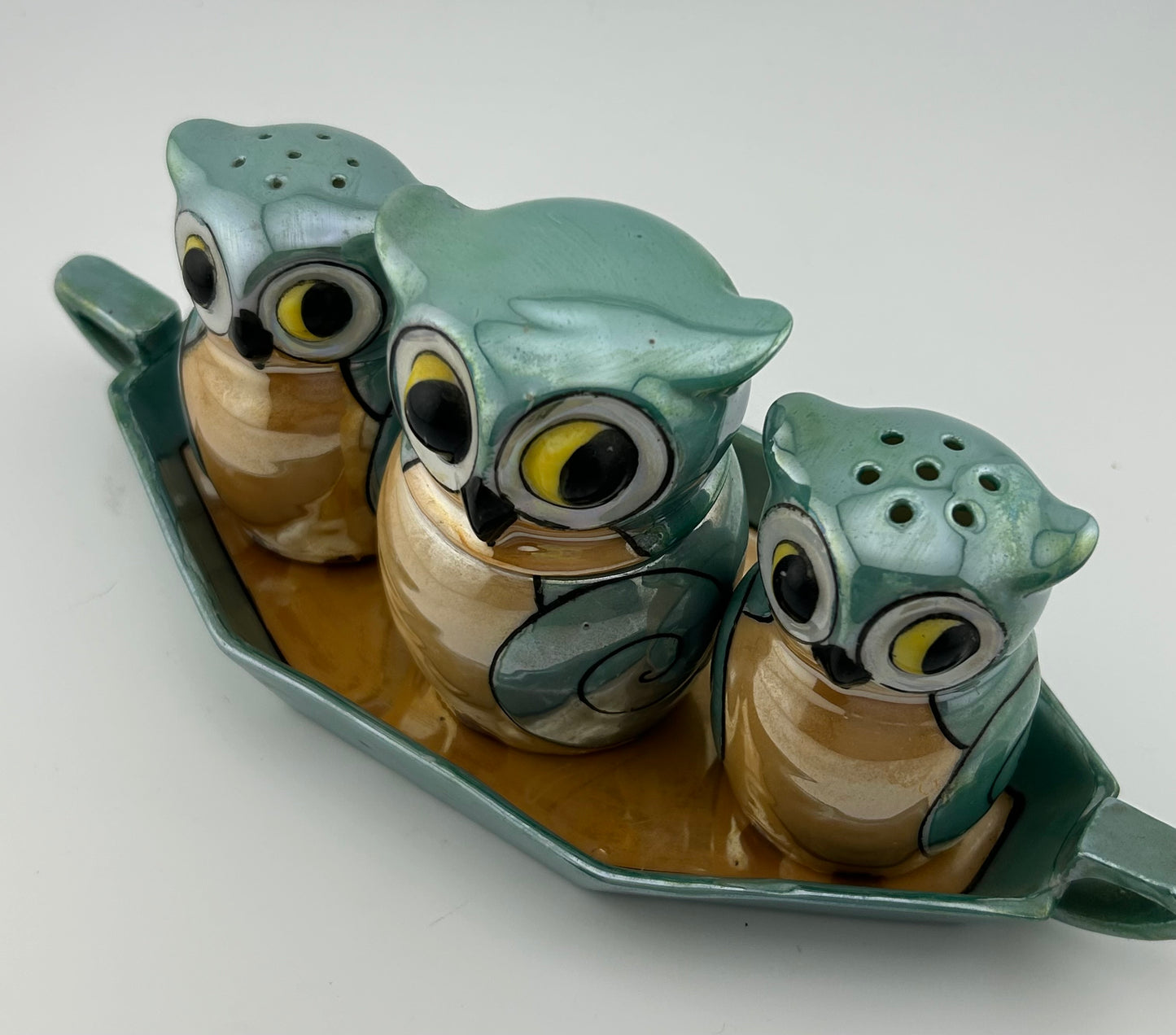 Lustreware Owl Condiment Set